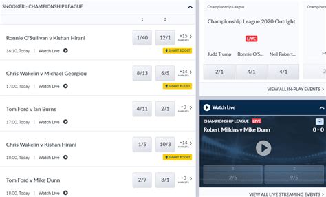 coral snooker odds